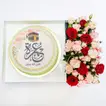 Elegant Umrah Mubarak Flower & Cake Gift Combo - Perfect Celebration Package