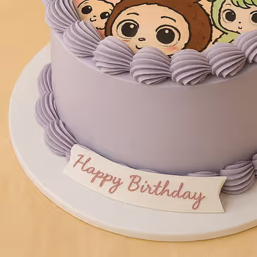 Delicious Red Velvet Labubu Faces cake - Chocolate