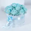 Elegant Blue Rose Arrangement in a Luxurious Round Box