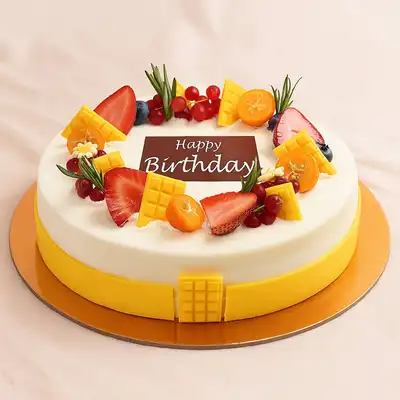 كيك عيد الميلاد فانيلا بالفواكه - 500 غرام