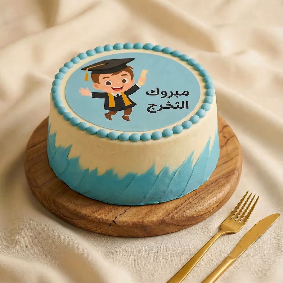 كيك مبروك التخرج الاحتفالي للأولاد