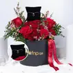 Luxurious Rose Box with Radiant Heart Silver Necklace