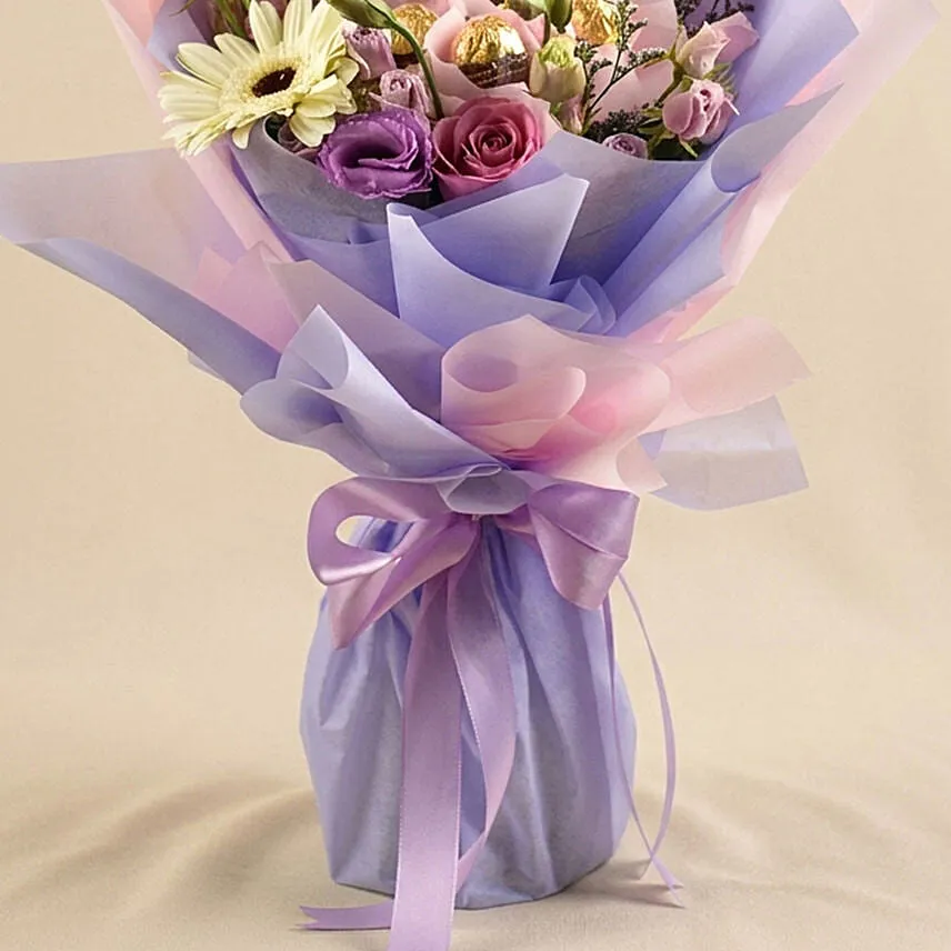 Mixed Flowers & Ferrero Rocher Bouquet