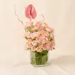 Pink Ribbon Anthurium & Roses Vase