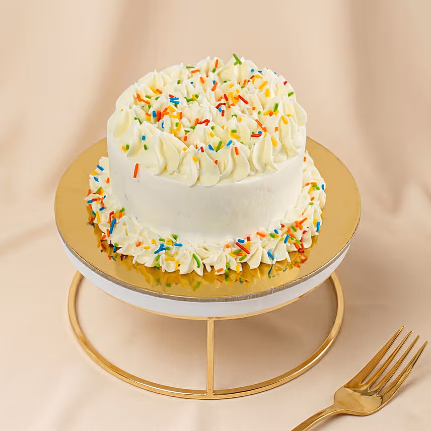 Eggless Vanilla Confetti Mini Cake 4 inches