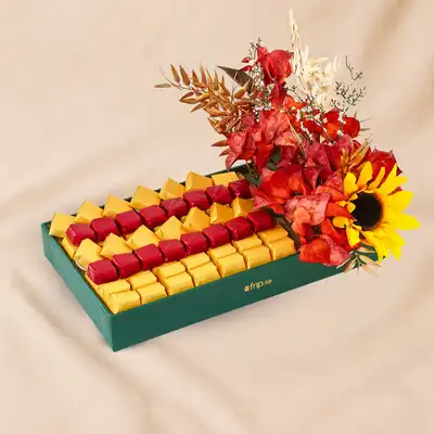 Expression of Love Chocolate n  Flowers Tray