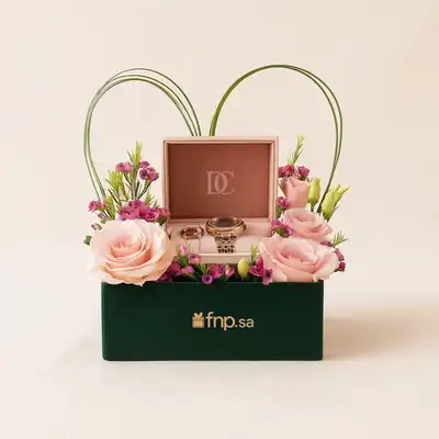 DICI Women's Gold Analog Watch With Flower Box