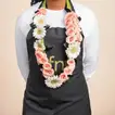 Petals of Pride: Elegant Peach Rose and White Gerbera Garland