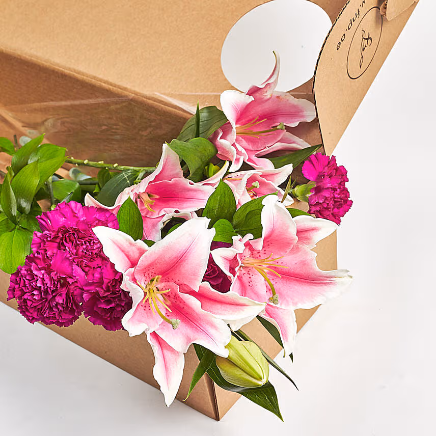 Heavenly Lilies Carnations Box