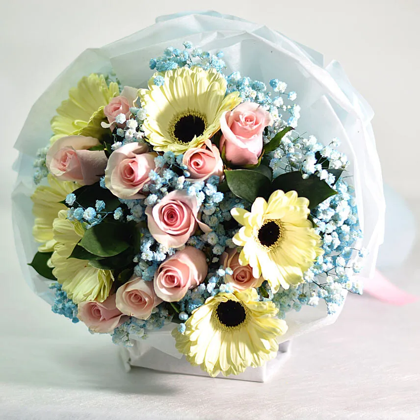 Gerberas & Roses Blossom Bouquet