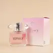 Rosy Love with Versace: Elegant Pink Rose Bouquet & Versace Bright Crystal Perfume