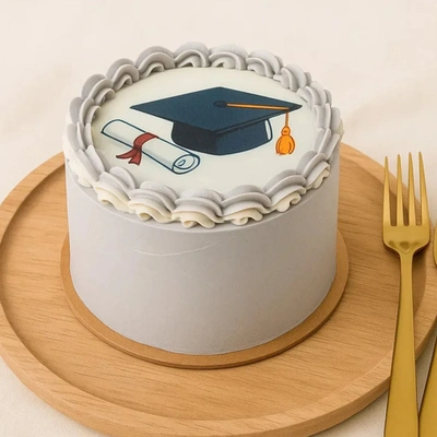 Celebrate Success with a Graduation Vanilla Mono Cake - 200gm