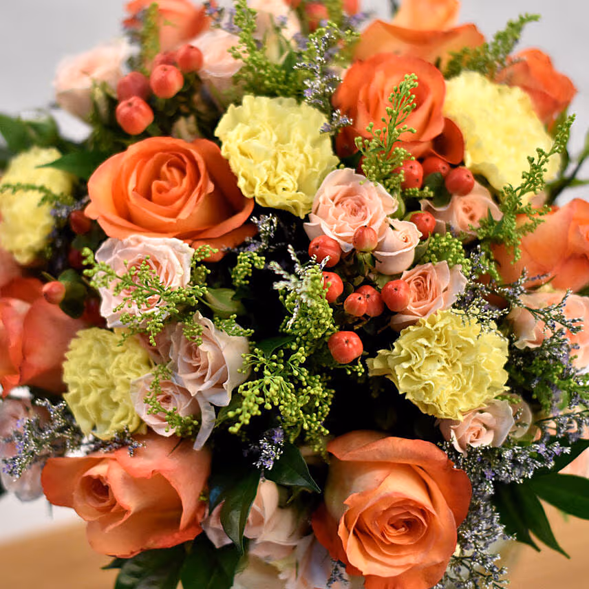 Exotic Mixed Flowers Fish Bowl Vase