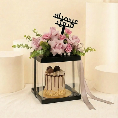 Birthday Gifts | Purple Roses n Ferrero Rocher Cake