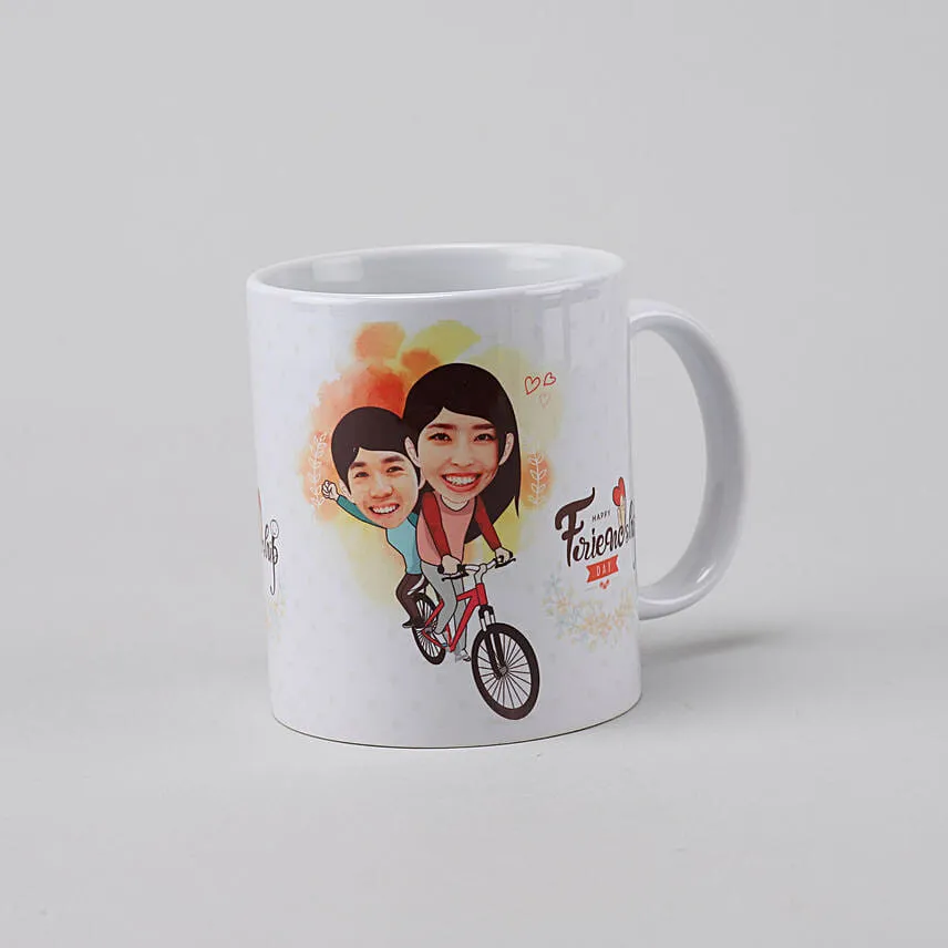Personalised Friends On Cycle Mug