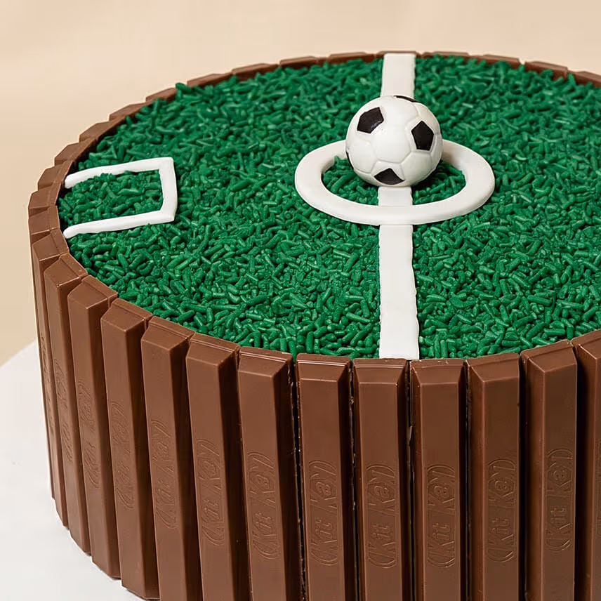 Football Stadium Chocolate Cake with KitKat Fingers - 1.5 Kg