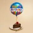 Birthday Balloon with Chocolate Cake Slice