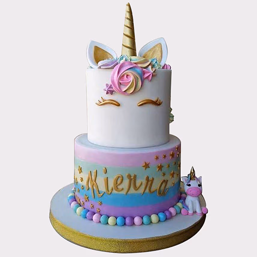 Unicorn Themed Butterscotch Cake