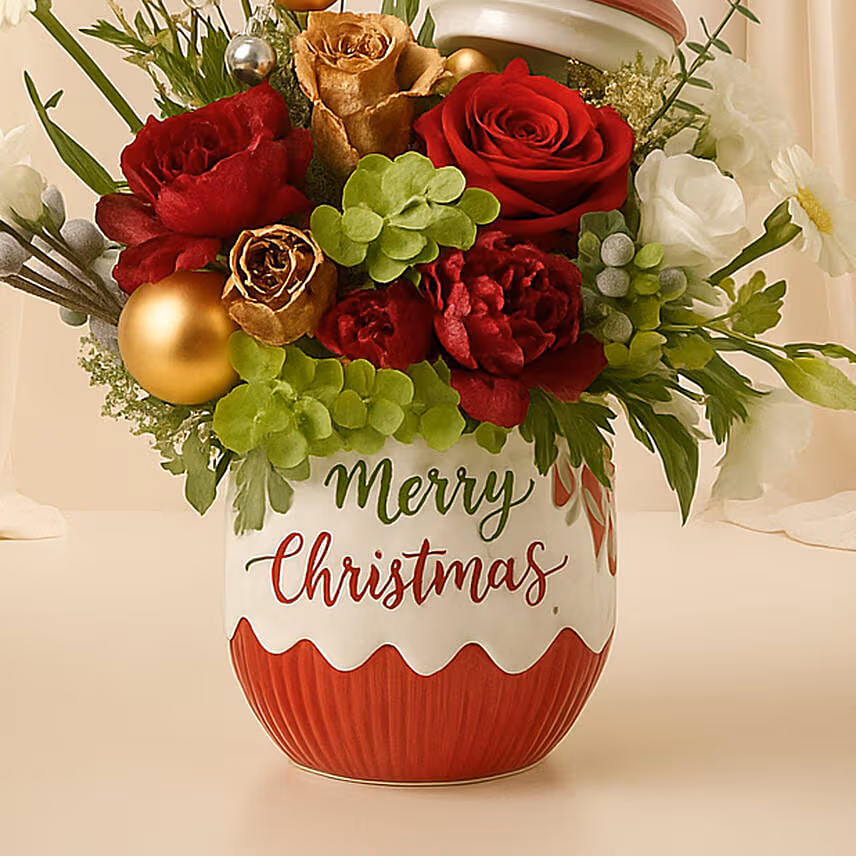 Merry And Joyous Christmas Flowers