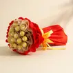 Exquisite Ferrero Rocher Chocolate Bouquet with Elegant Red and White Wrapping