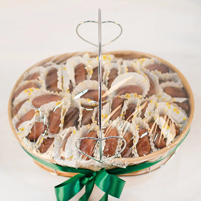 Dates and Oval Metal Biscuit Baasket