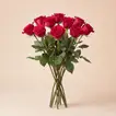 Elegant Bouquet of 10 Loose Red Rose Stems