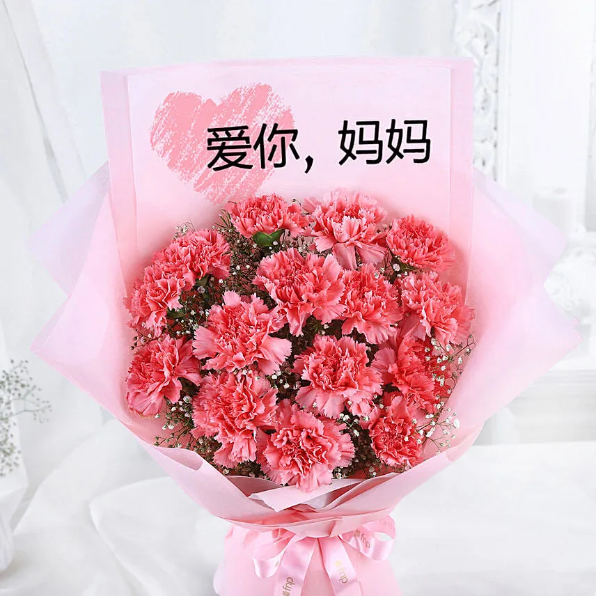 Mothers Day Carnation Hand Bouquet