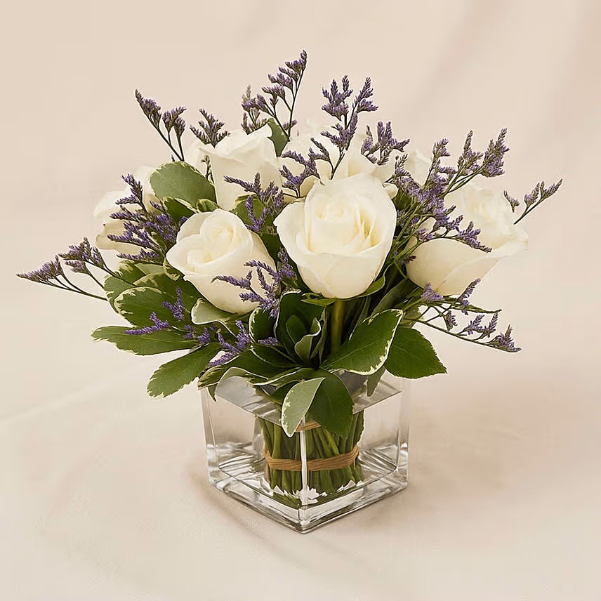 White Roses In A Vase