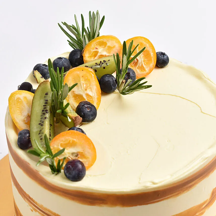 Kumquat Decorated Marble Cake