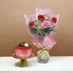 Romantic Blush: Red Roses & Red Velvet Cake Gift Set