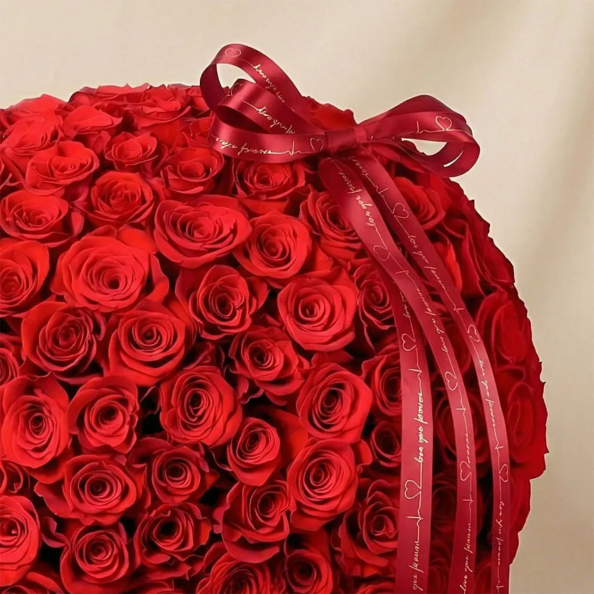 199 Red Roses Basket For Valentines