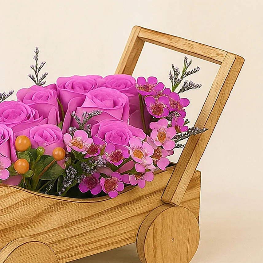 Elegant Purple Roses Arrangement