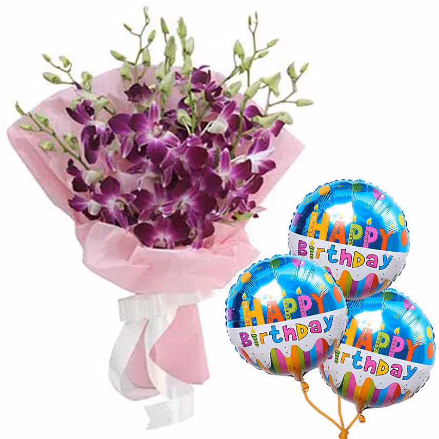 Exotic Beauty With Birthday Balloons