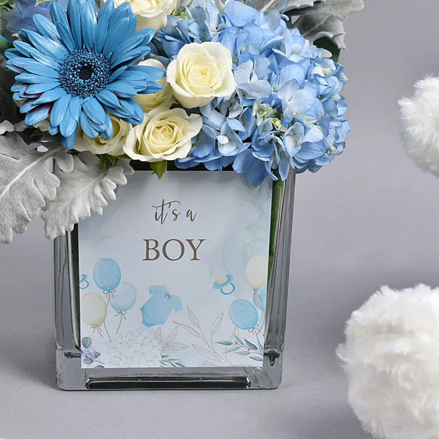 Its a Boy Flowers With Teddy