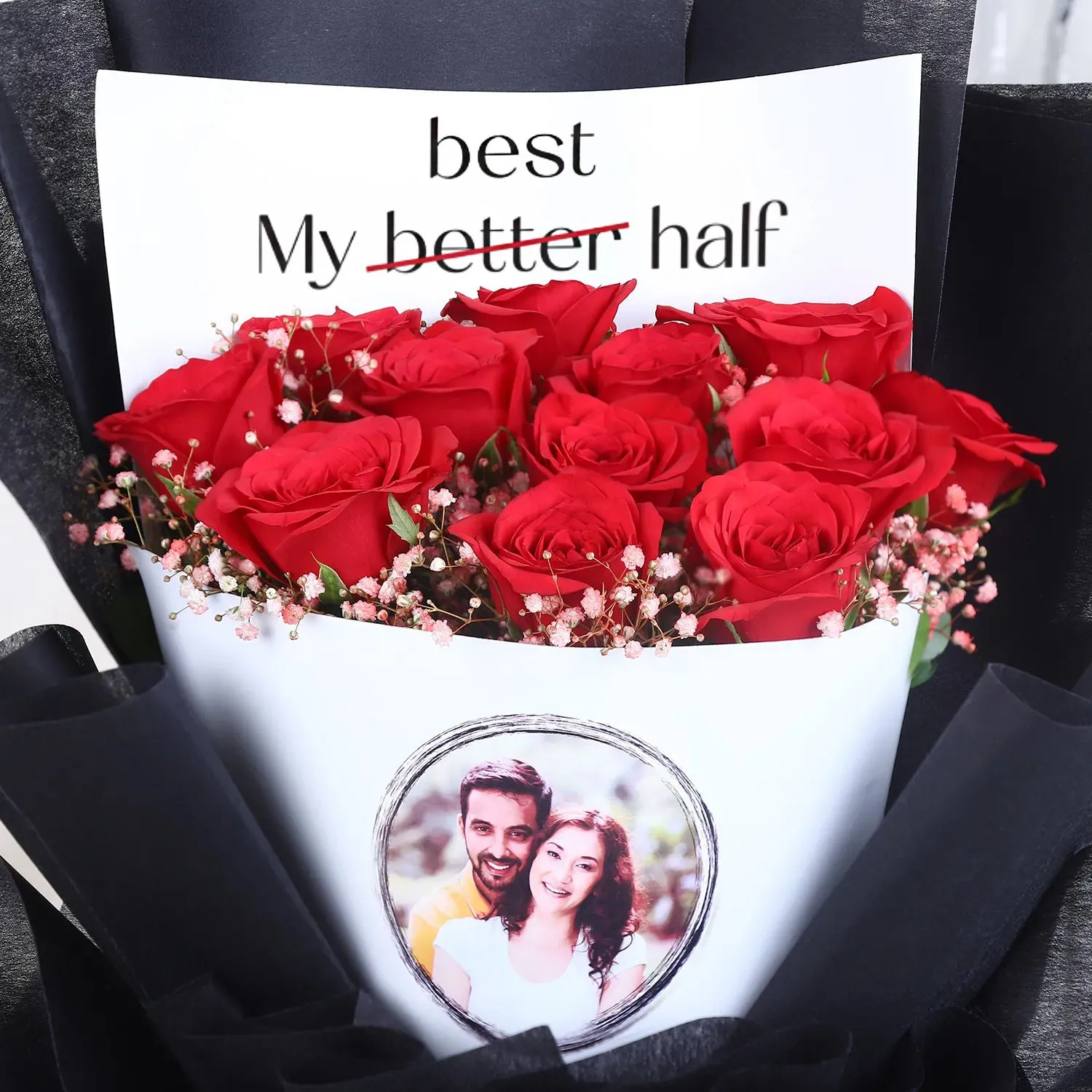 Midnight Roses of Love: Exquisite Floral Bouquet for Your Better Half