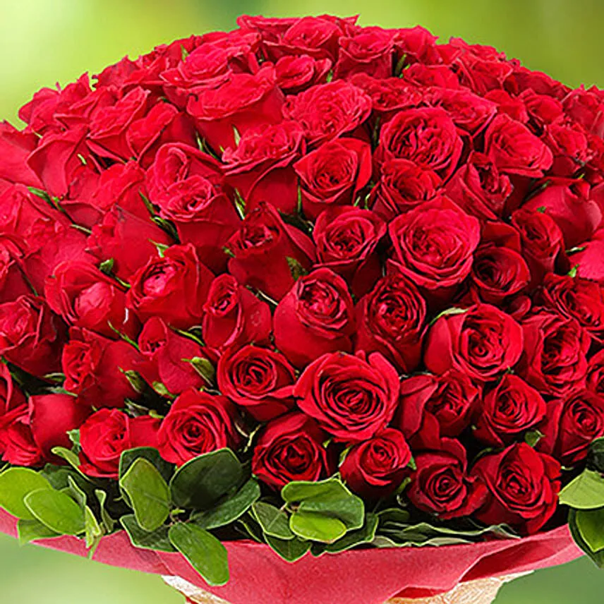 100 Red Roses Bouquet