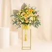 Graceful Mixed Flowers Golden Stand