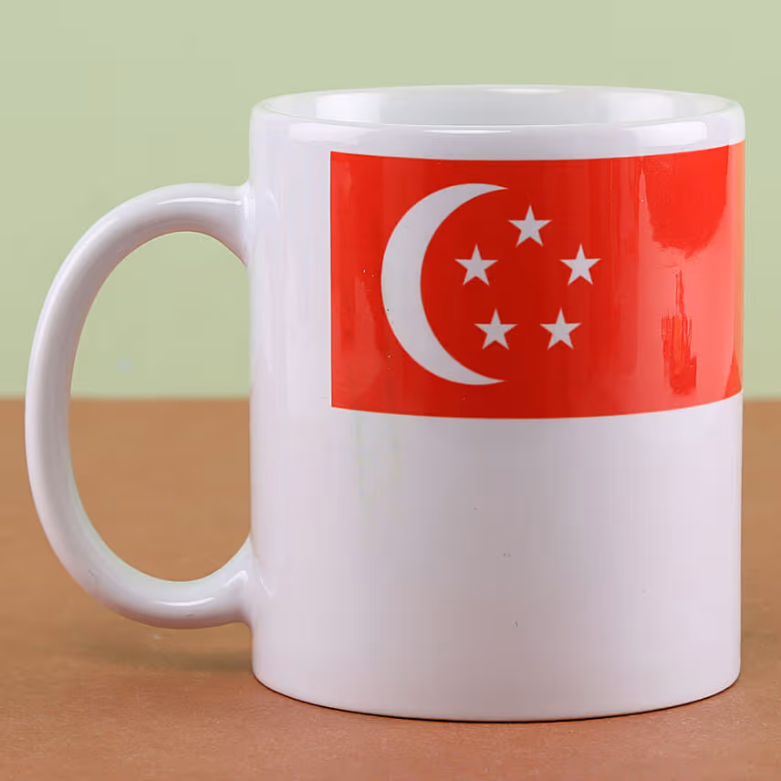 Printed Singapore Flag Ceramic Mug
