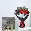 Divine Gift Set: Luxurious Red Roses & Alghawaly Perfume Collection