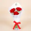 Elegant 3 Red Roses Bouquet with Gypsophila and Ribbon