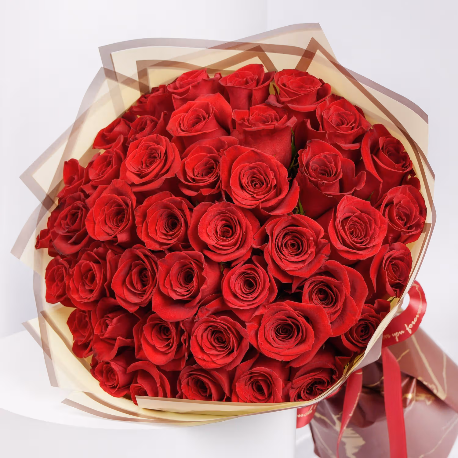 U & Me | Elegant 50 Red Roses Bouquet for Romantic Occasions
