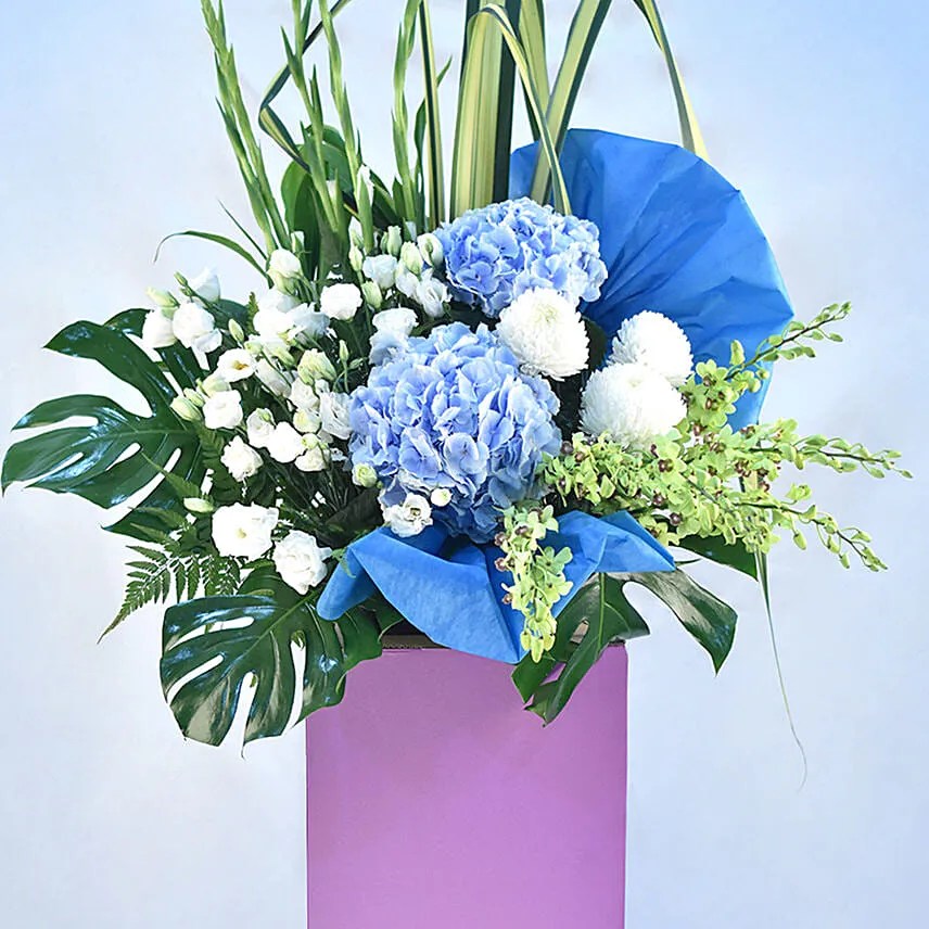Soothing Mixed Flowers Purple Stand