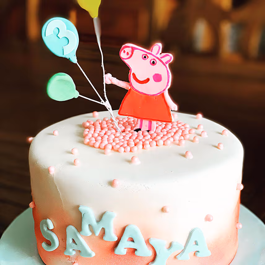 George Peppa Pig Coffee Cake 8 inches Eggless