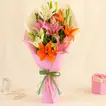 7 Attractive Mixed Asiatic Lilies Bunch