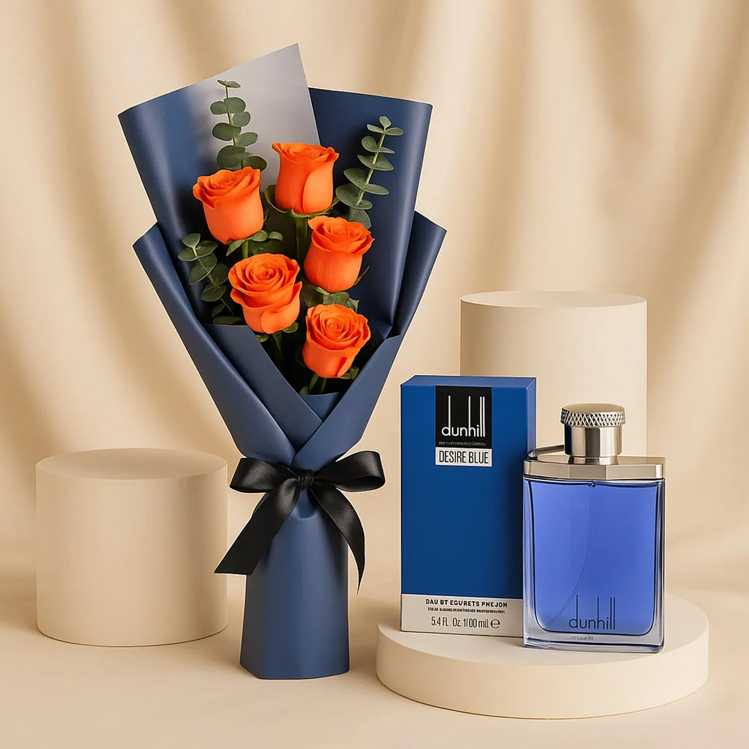 Desire Blue | Sunset Touch: A Captivating Fragrance and Floral Ensemble