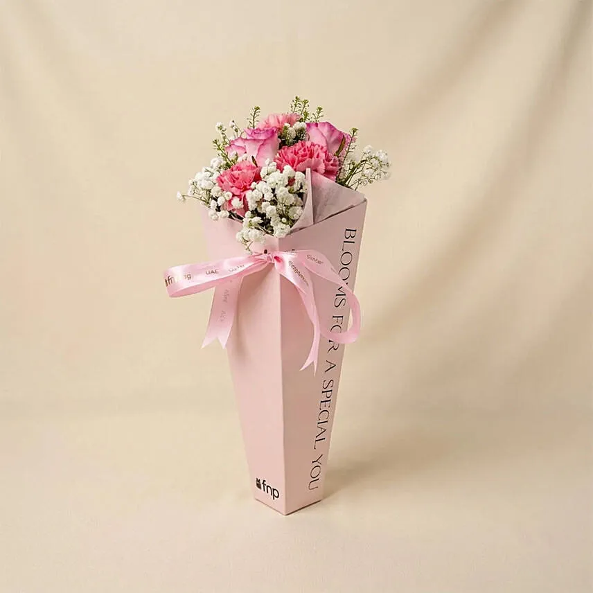 Gentle Love carnations and Roses Posy for Her