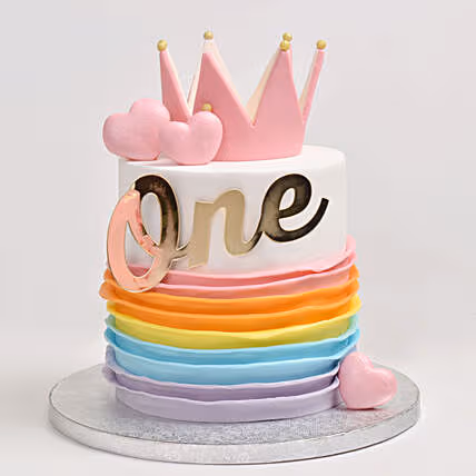 Rainbow Crown Chocolate Cake - Perfect Celebration Centerpiece
