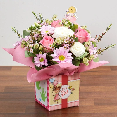 Celebrate Her Arrival with a Beautiful 'It's A Girl' Flower Vase