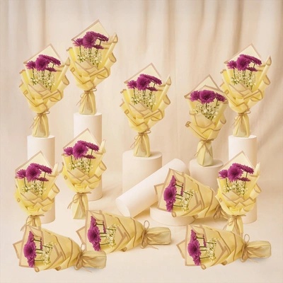 Purple Chrysanthemum Mini Flower Bouquets - 12 Bouquets