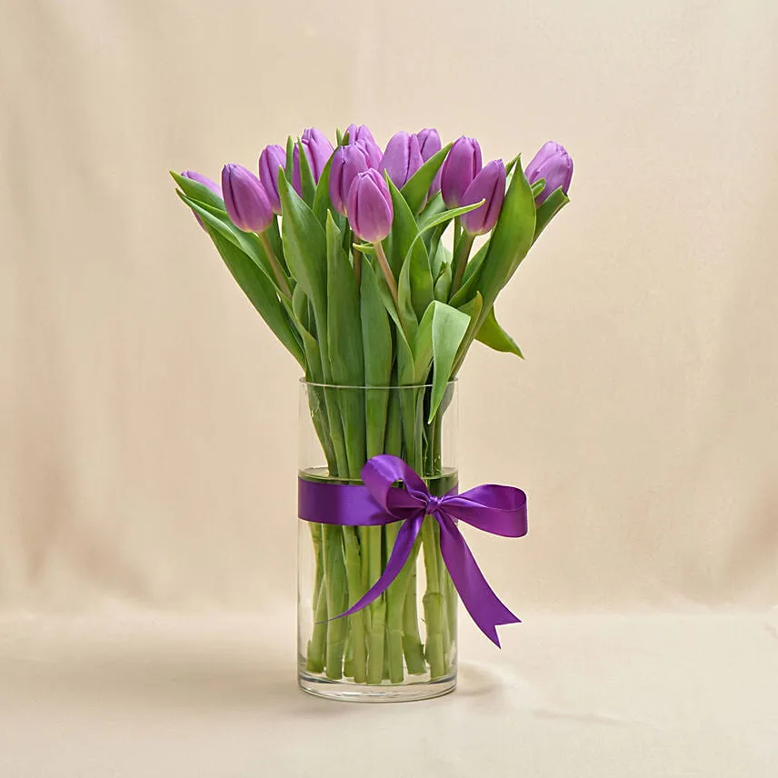 20 Purple Tulip Arrangement